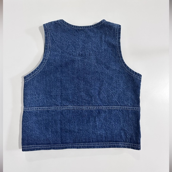 Vintage denim vest with pocket and full zip - Picture 2 of 5